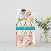 休日カラフルフォトカード:: patternedxmastree 1P シーズンカード (スタンド正面)