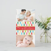 休日カラフルフォトカード:: patternedxmastree 2P シーズンカード (スタンド正面)