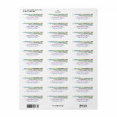 休日カラフル応援タイポグラフィ差出人住所 ラベル (フルシート)