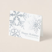 休日カードの中の銀ぱくの雪片の写真 箔カード (正面)