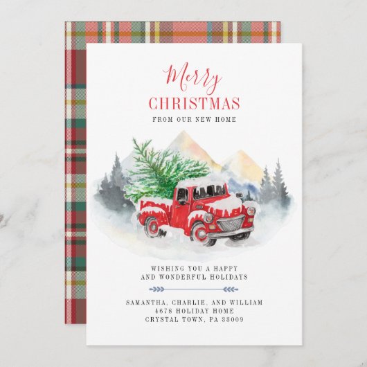 休日クリスマスホーム移動する 案内状 (正面/裏面)