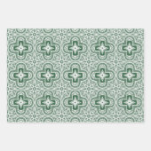 休日クローバーイン赤、緑、黒 ラッピングペーパーシート (正面3)