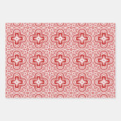 休日クローバーイン赤、緑、黒 ラッピングペーパーシート (正面2)