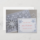 休日クールとクリスマスの結婚式の日付を保存 案内ポストカード (正面/裏面)