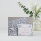 休日クールとクリスマスの結婚式の日付を保存 案内ポストカード (スタンド正面)