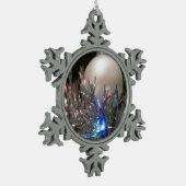 休日グリッター スノーフレークピューターオーナメント (左)