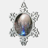 休日グリッター スノーフレークピューターオーナメント (右)