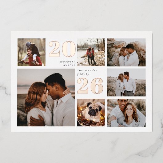 休日グリッド |フォトモダンコラージュ箔カード 箔シーズンカード (正面)