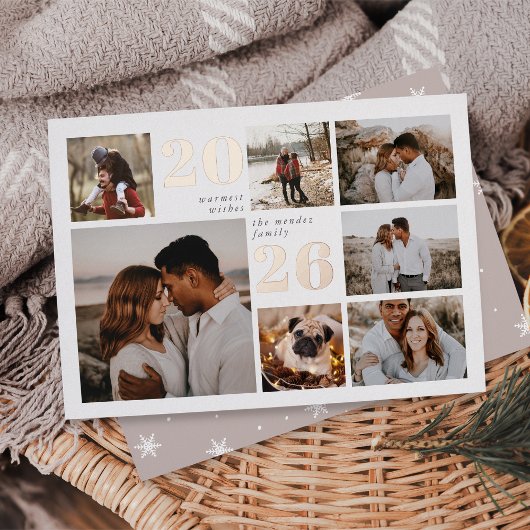 休日グリッド |フォトモダンコラージュ箔カード 箔シーズンカード