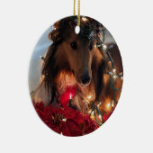 休日シェットランド・ シープドッグセラミックオーナメント セラミックオーナメント (右)