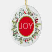 休日シンプル水の色のリースカスタマイズ可能なセラ セラミックオーナメント (右)