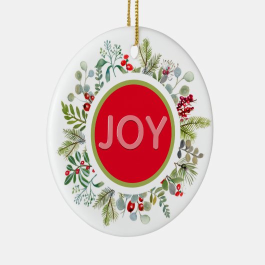 休日シンプル水の色のリースカスタマイズ可能なセラ セラミックオーナメント (右)