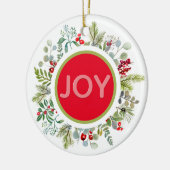 休日シンプル水の色のリースカスタマイズ可能なセラ セラミックオーナメント (左)