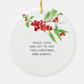 休日シンプル水の色のリースカスタマイズ可能なセラ セラミックオーナメント (裏面)