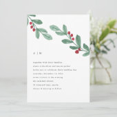 休日シンプル | クリスマスグリーン結婚リー 招待状 (スタンド正面)