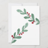 休日シンプル | クリスマスグリーン結婚リー 招待状 (裏面)