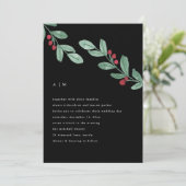 休日シンプル | クリスマスグリーン結婚リー 招待状 (スタンド正面)