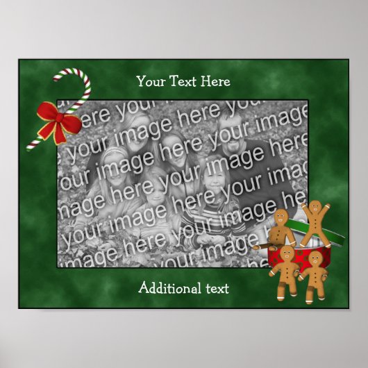 休日ジンジャーブレッドマンフレーム写真の追加 ポスター (正面)