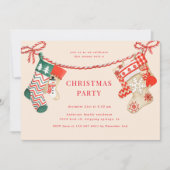 休日ストッキングクリスマスパーティー 招待状 (正面)