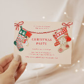 休日ストッキングクリスマスパーティー 招待状