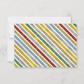 休日ストライプのRSVP結婚の応答 出欠カード (裏面)