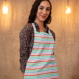 休日ストライプ |クリスマスかわいいキャンディスカンジナビア エプロン