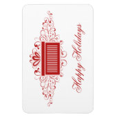休日スワール現在の長方形マグネット、赤 マグネット (縦)