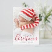 休日タイポグラフィのクリスマス誕生発表 カード (スタンド正面)