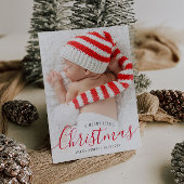 休日タイポグラフィのクリスマス誕生発表 カード