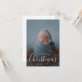 休日タイポグラフィの出生通知カード カード (正面/裏面インサイチュ)