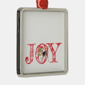 休日タイポグラフィジョイのクリスマスドッグフェスティバル メタルオーナメント (右)