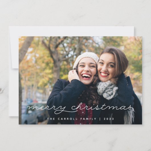 休日タータンチェック |クリスマスフォトカード シーズンカード (正面)