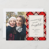 休日タータンチェック |クリスマスフォトカード シーズンカード (正面)