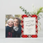 休日タータンチェック |クリスマスフォトカード シーズンカード (スタンド正面)