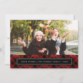 休日タータンチェック |クリスマスフォトカード シーズンカード (正面)