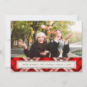 休日タータンチェック |クリスマスフォトカード シーズンカード (正面)