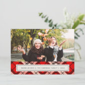 休日タータンチェック |クリスマスフォトカード シーズンカード (スタンド正面)