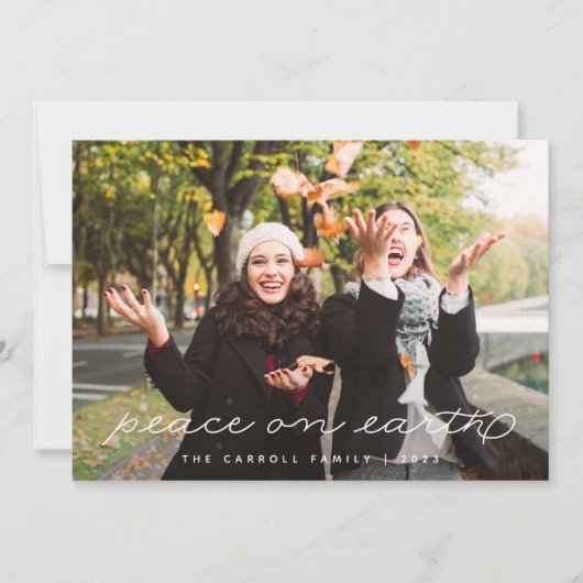 休日タータンチェック |クリスマスフォトカード シーズンカード (正面)