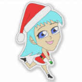 休日チビ（小さくかわいく書いた感じ） シール (正面)