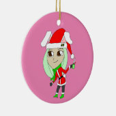 休日チビ（小さくかわいく書いた感じ）バニーガールセラミックオーナメント セラミックオーナメント (右)