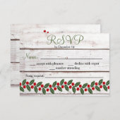 休日チャーム冬/クリスマス応答カード 出欠カード (正面/裏面)