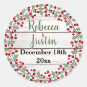 休日チャームII冬/クリスマスステッカー ラウンドシール (正面)