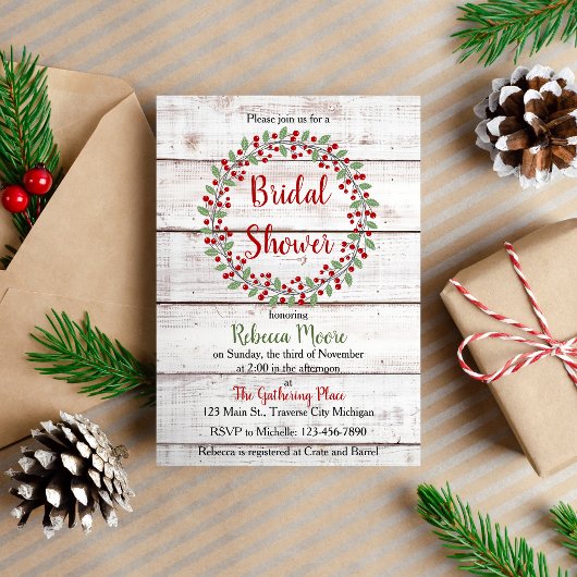 休日チャームII冬/クリスマスブライダルシャワー 招待状