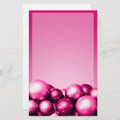 休日テーマ文房具明るい赤紫色オーナメント 便箋 (正面/裏面)