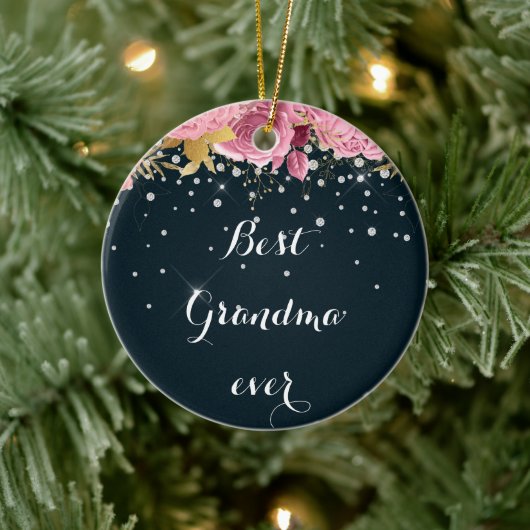 休日バラダイヤモンド写真最高のおばちゃん セラミックオーナメント (ツリー)