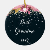 休日バラダイヤモンド写真最高のおばちゃん セラミックオーナメント (正面)