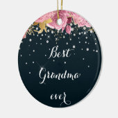 休日バラダイヤモンド写真最高のおばちゃん セラミックオーナメント (左)