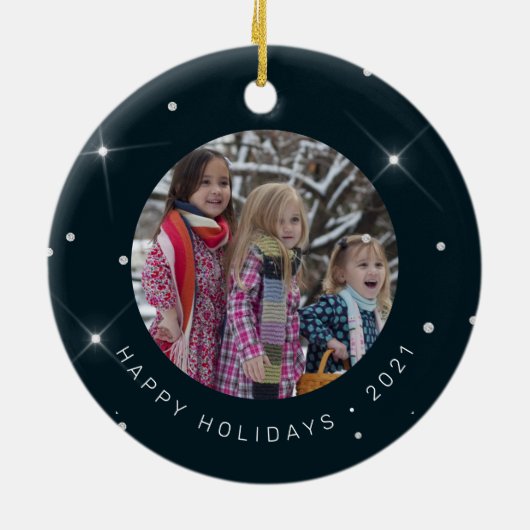 休日バラダイヤモンド写真最高のおばちゃん セラミックオーナメント (裏面)