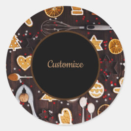 休日パーソナライズされたベーキング ラウンドシール