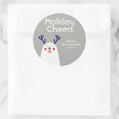 休日パーソナライズされた応援ベア〔雄ジカの〕枝角 ラウンドシール (バッグ)